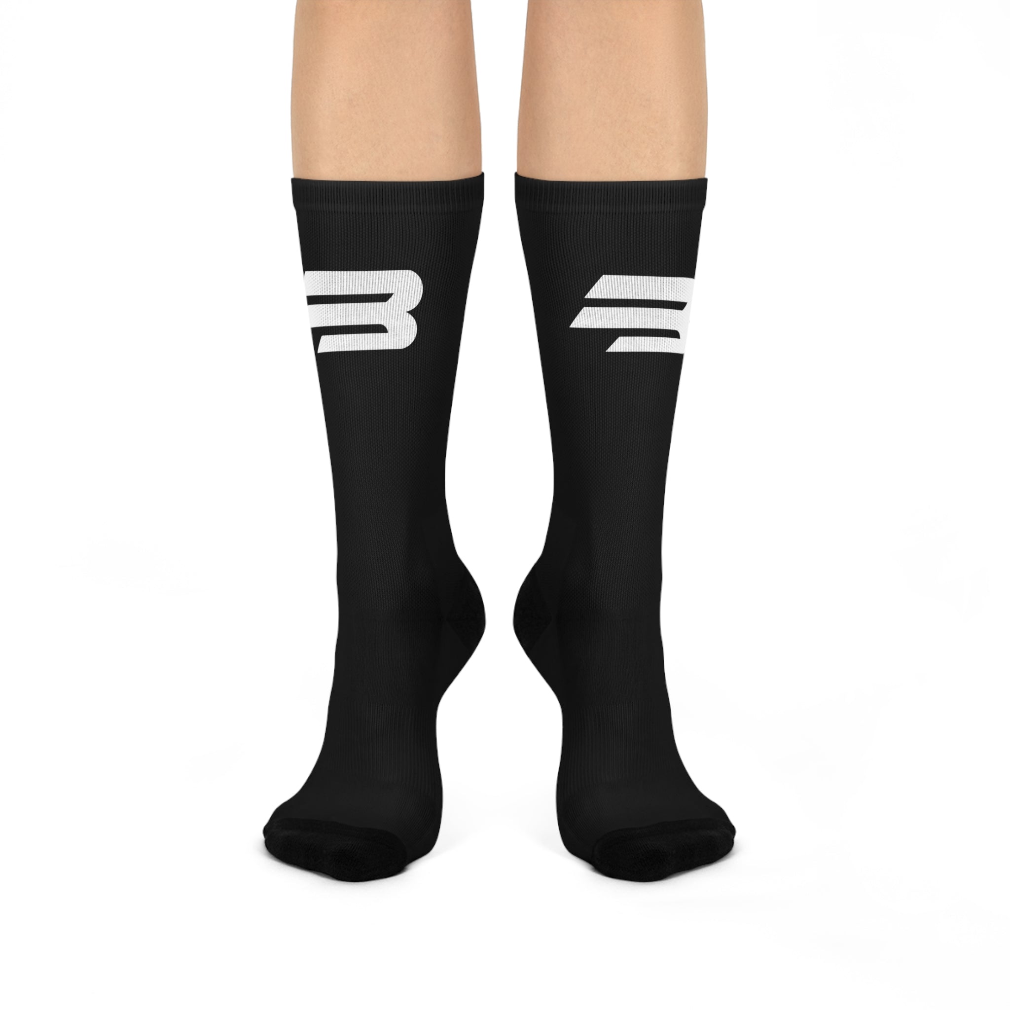 Copy of Ballmoore Vertical Logo Crew Socks | White Black Cushioned
